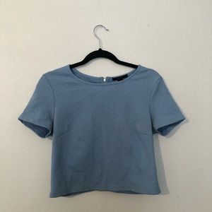 Light blue crop top with back zipper